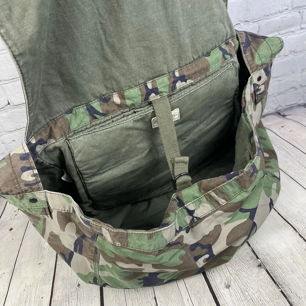Ralph Lauren Denim & Supply Camo Canvas Military Tote Messenger Bag RipStop